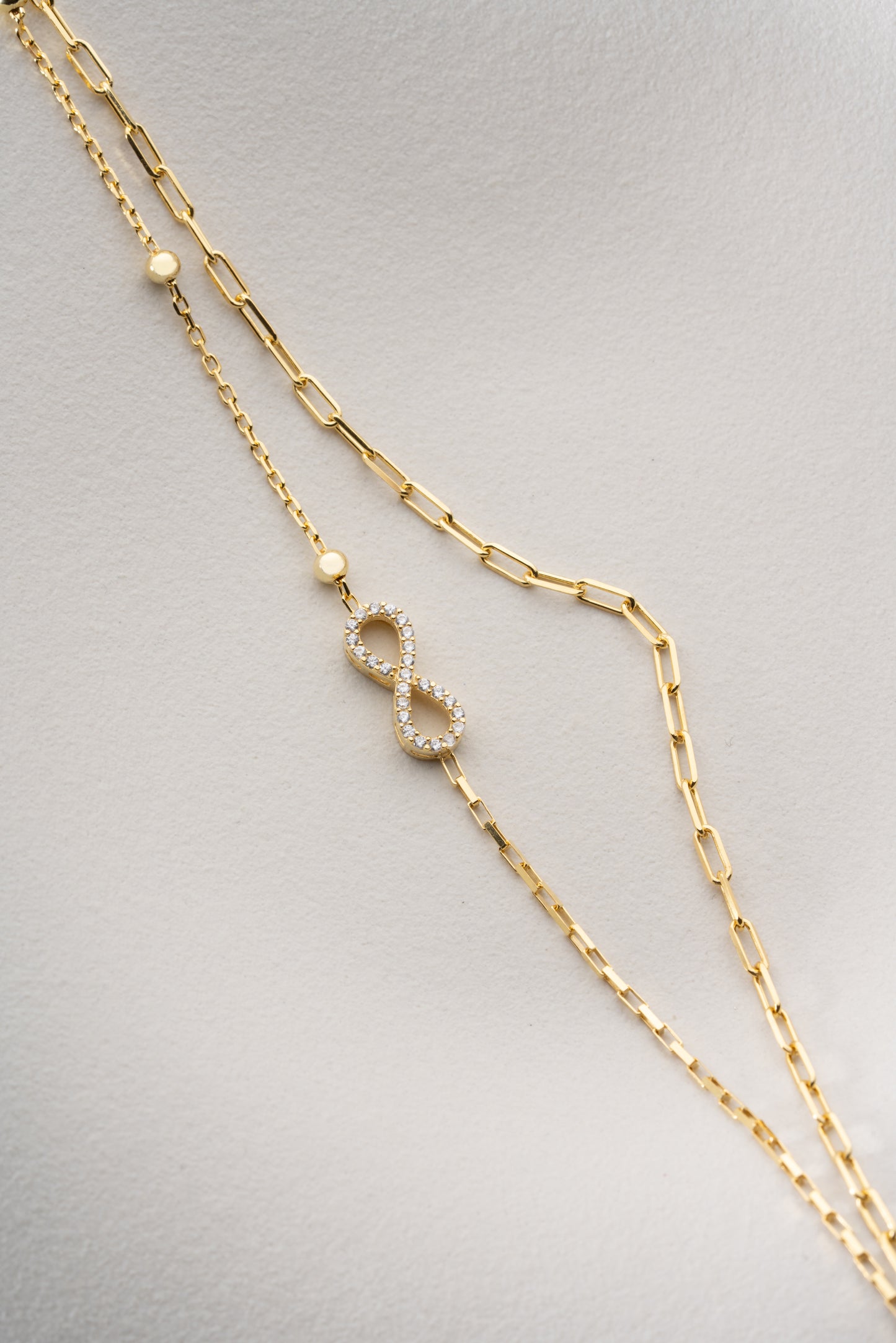 925 Ayar Gümüş Çift Zincirli Sonsuzluk Bileklik