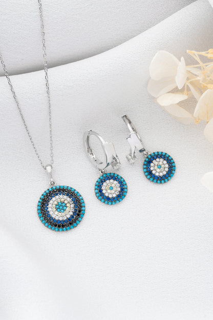 925 Ayar Gümüş Kolye Küpe Set