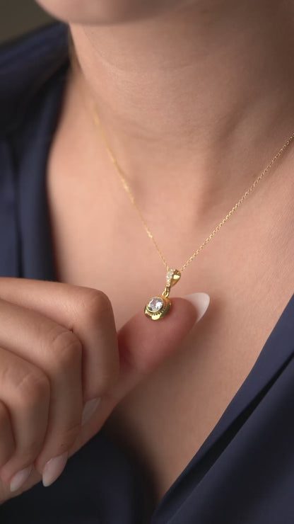 925 Ayar Gümüş Tek Taş Kolye Küpe Takı Seti